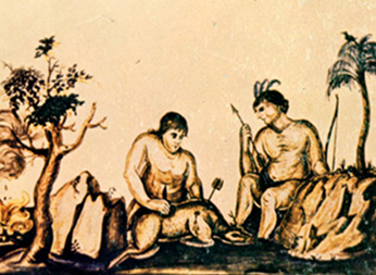 Dibujo de dos indígenas