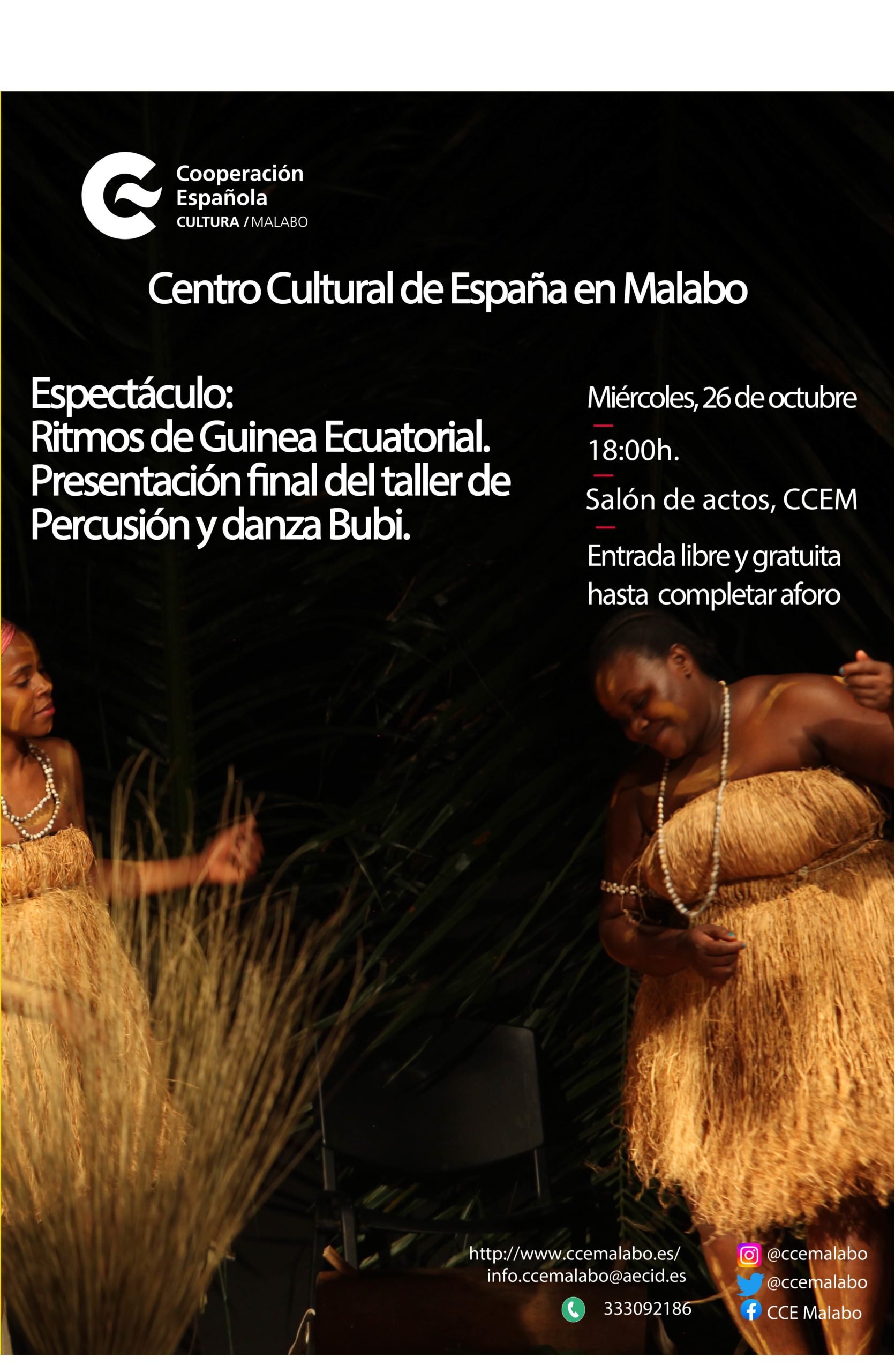 Presentacin de Ritmos de Guinea Ecuatorial Percusin y danza Bubi