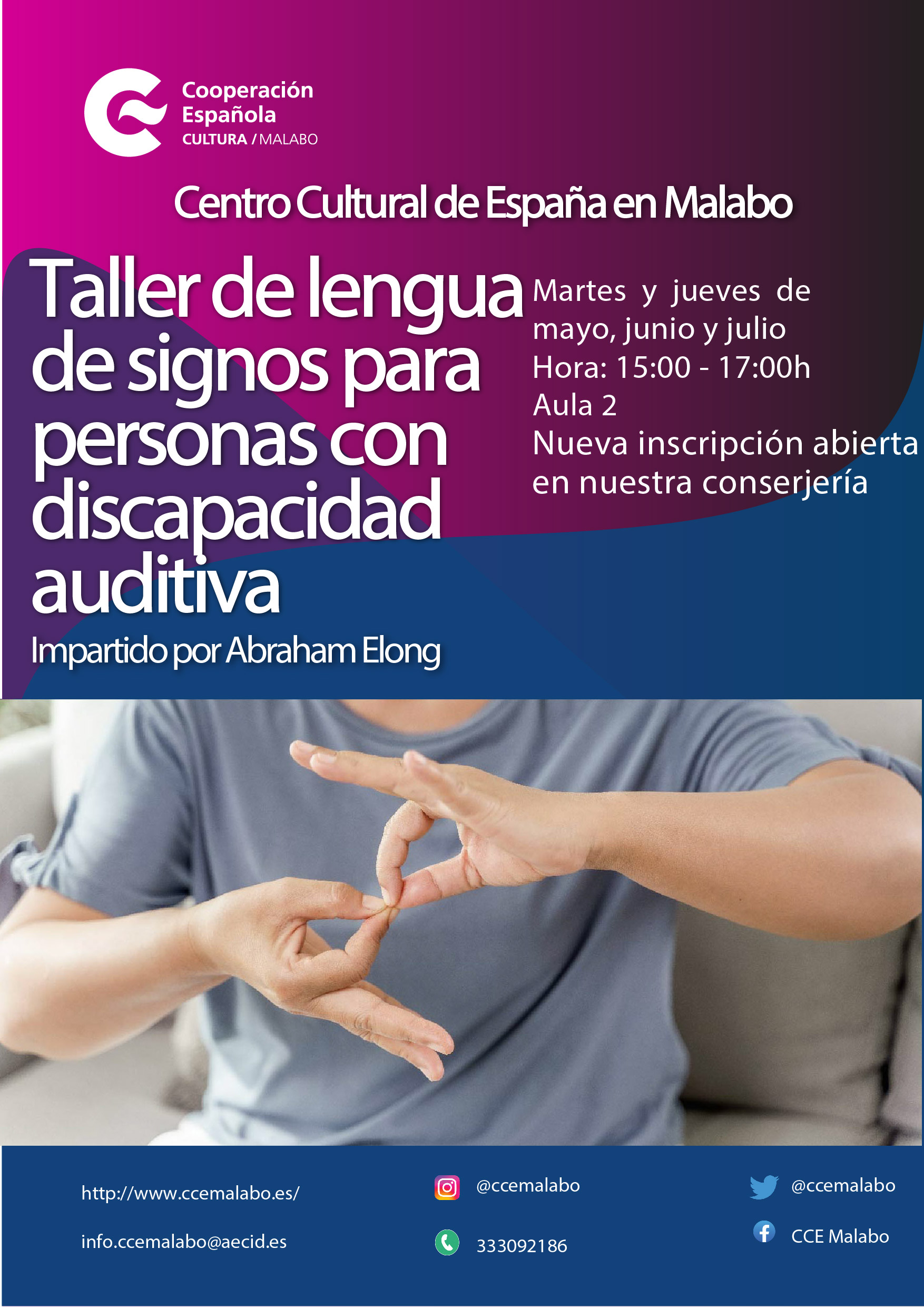 Taller de lengua de signos para personas con discapacidad auditiva