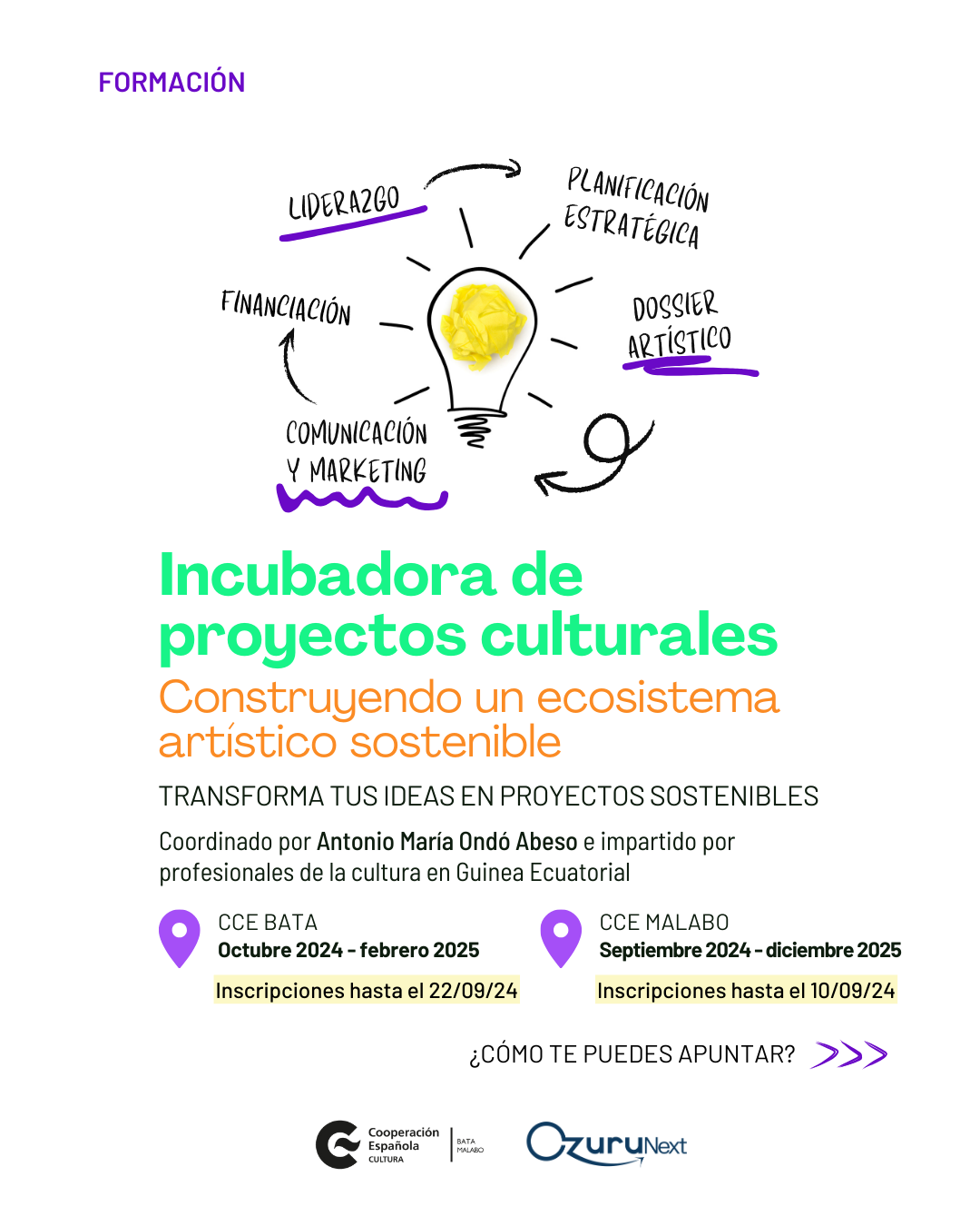Convocatoria Incubadora de proyectos culturales Ozuru Next Construyendo un ecosistema artstico sostenible
