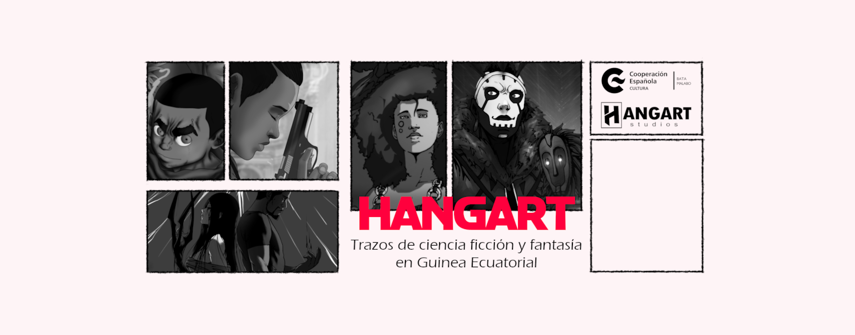 Inauguracin exposicin Hangart trazos de ciencia ficcin y fantasa en Guinea Ecuatorial