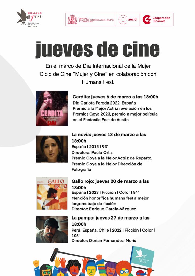 Jueves de cine en el Marco del Da Internacional de la Mujer Ciclo de Cines Mujer y cine en colaboracin con Human Fest
