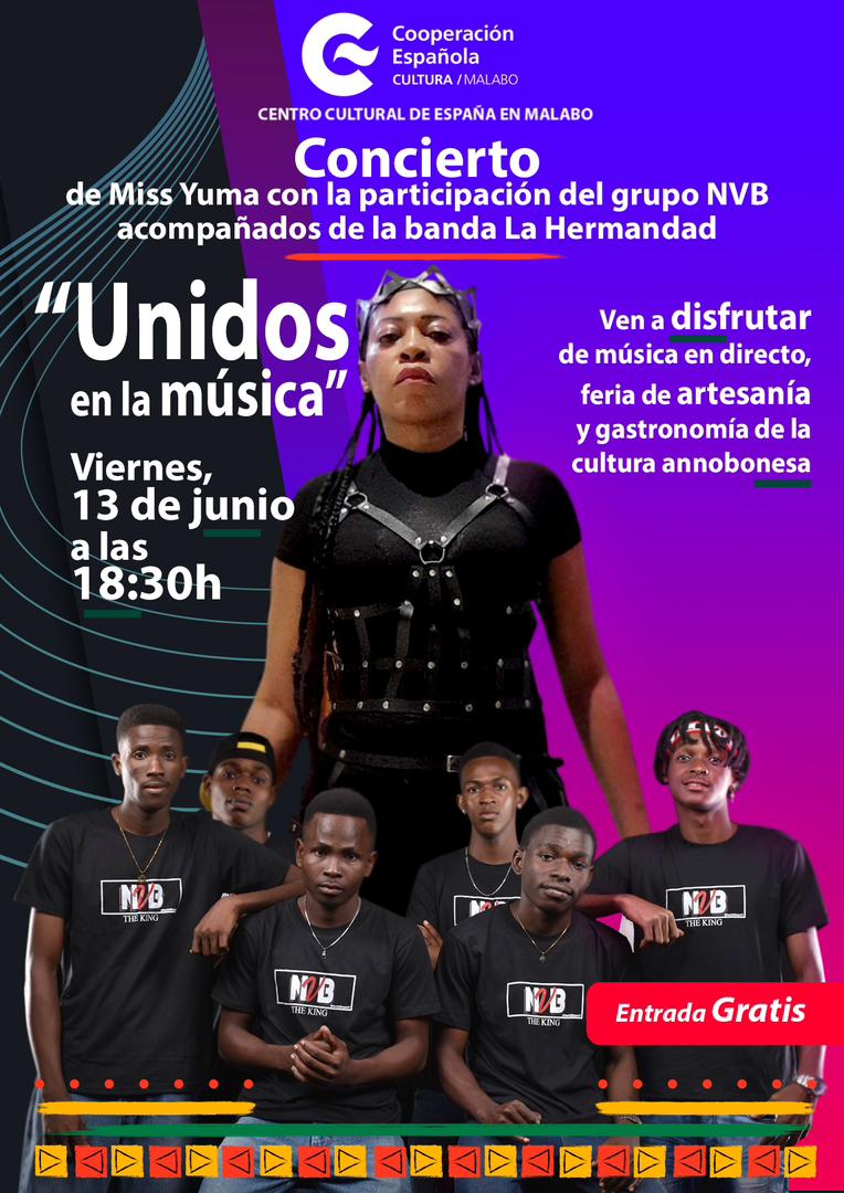 Concierto “Unidos en la música” con Miss Yuma y con la participación del grupo musical NVB acompañados de la Banda La Hermandadración del 13 de junio